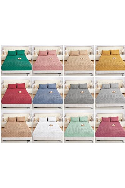 OEM Cocolino bed cover and 2 pillowcases, Tricot type, Plain, 3 pieces, 2 persons, 180x200cm egg green