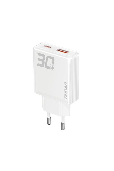 DUDAO Încărcător de perete GaN A30EUL 30W USB-A USB-C - Alb