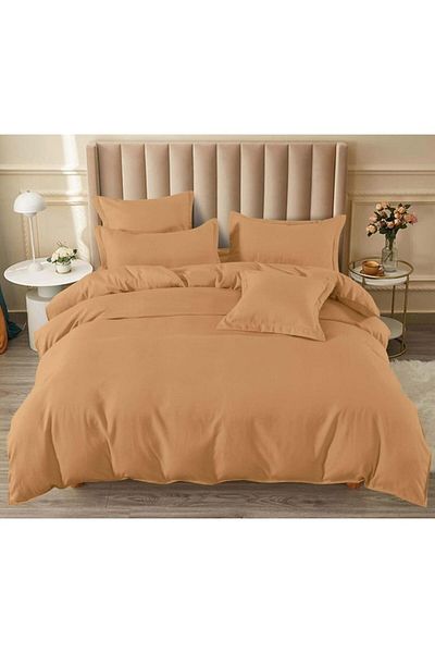 Pucioasa Double Bed Sheet Set, Six Pieces, Elastic Sheet 180x200cm, Beige