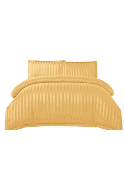 OEM Bed Linen, Fitted Sheet, Fine Damask Type, 4 Pieces, Plain, 180x200cm, Straw Yellow