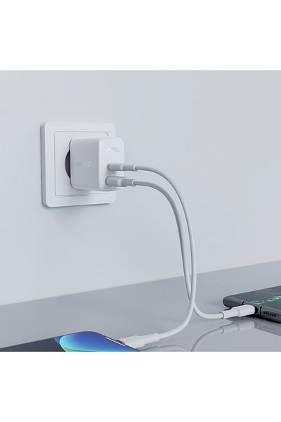 Acefast Încărcător de perete USB-C 32W PPS PD QC 3.0 AFC FCP Alb