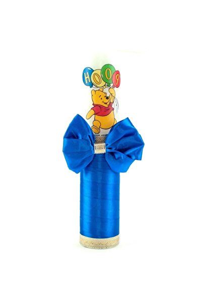 OEM Lumânare de botez, Winnie the Pooh, Panglică albastră, 30x6.5cm