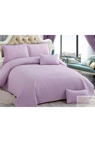 OEM Cuvertura si 4 fete de perne, Bumbac si In, 5 piese, Uni, 220x240cm, Lila