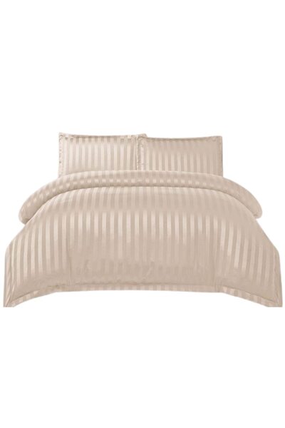 OEM Bed Linen Set with Elastic Sheet, Finet Damask Type, 4 Pieces, Uni, 180x200cm, Off White