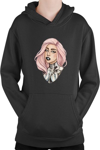 OEM Kids Hoodie Lady Gaga Draw Beautiful Model Fashion Design