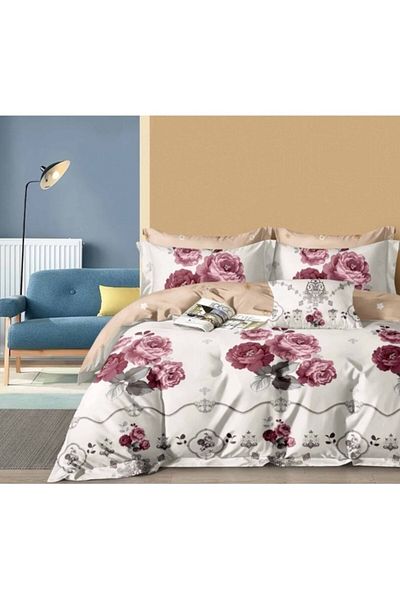 OEM Double Bed Linen, 6 Pieces, 2 Persons 180x200 cm, Floral Design, Multicolor