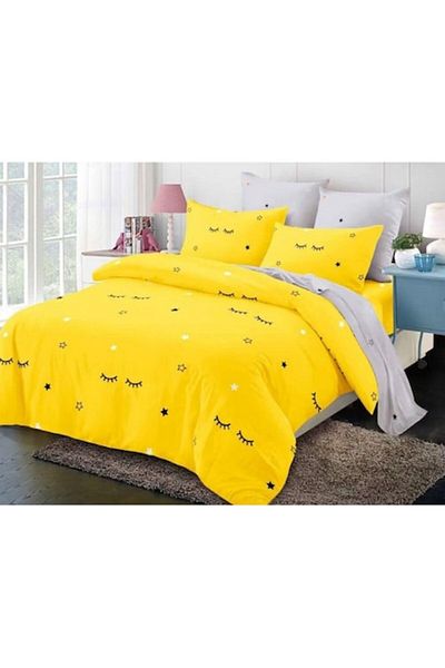OEM Double Bed Linen, Spring, Elastic Sheet, 6 Pieces, 2 Persons, 180x200cm, Finet, Eye Print, Multicolo
