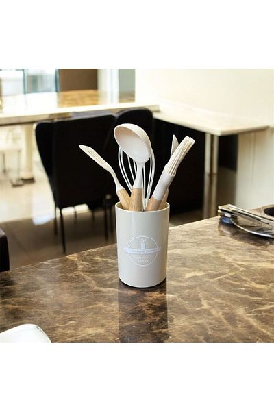 intoku 6 Piece Flodra Wooden Handle Silicone Kitchen Set