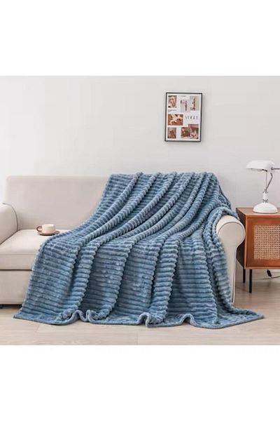 OEM Patura Cocolino, Model Dungi, Uni, 2 persoane, 200x230cm, Albastru