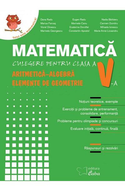 Editura Caba Mathematics - collection for 5th grade, Dana Rad
