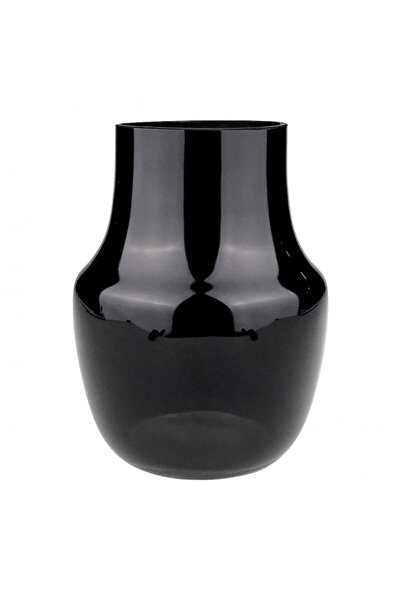 OEM Glass Vase with Narrow Neck, 15X20 cm, Black