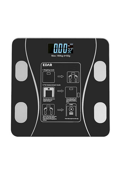 EDAR Intelligent Bathroom Scale EDAR, Body Diagnostic, Electronic, LCD Screen, Ultra Slim Design, Smart A