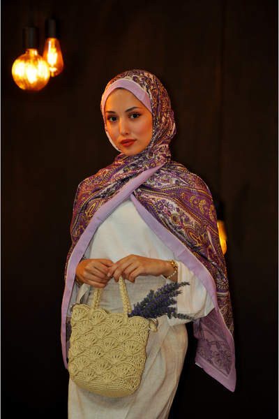 MSCARFS Kasr Pattern Cotton Voile Silk Shawl