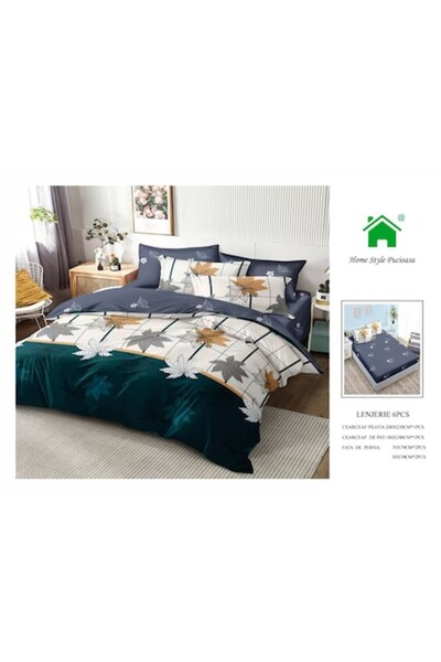 OEM Double Bedding Set 6 Pieces, 2 Persons, 180x200 cm, Multicolor, M14