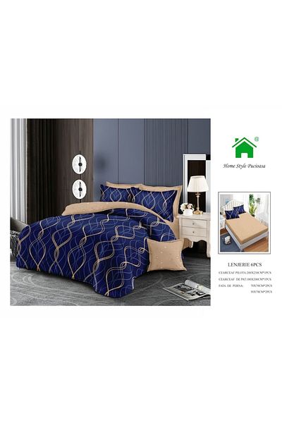 OEM Double Bed Linen Set 6 Pieces, 2 Persons, 180x200 cm, Multicolor, M22