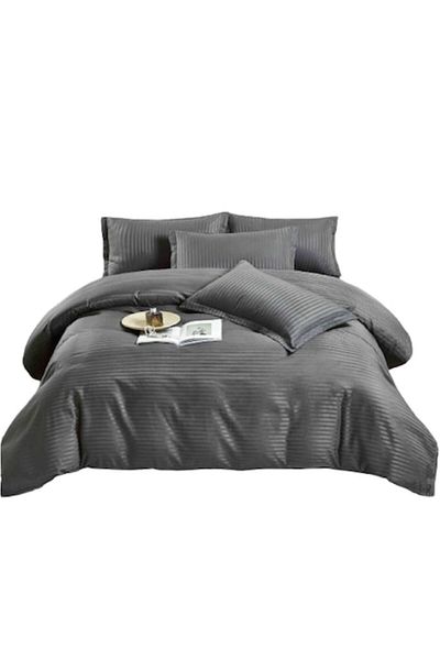 JOJO HOME Double Bed Sheet, Jojo Home, Damask with Elastic, 6 Pieces, 2 Persons, 230x250cm, Dark Gray