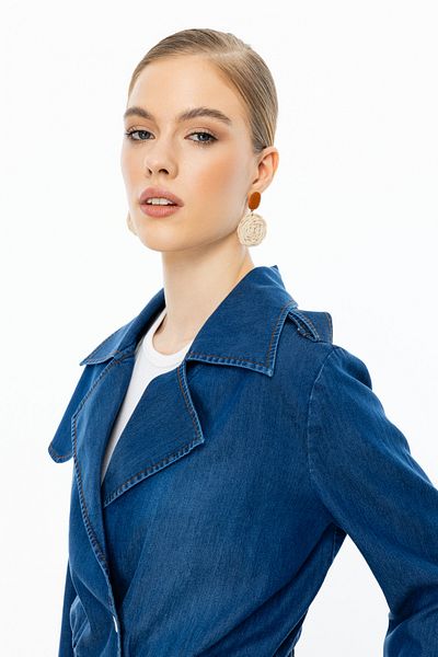 Ekol Elastic Waist Crop Coat