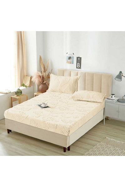 OEM Husa si 2 fete perna, Cocolino, Sherpa Throw, Embosat 3D Fluturi, 3 Piese, 180x200cm, Alb Unt