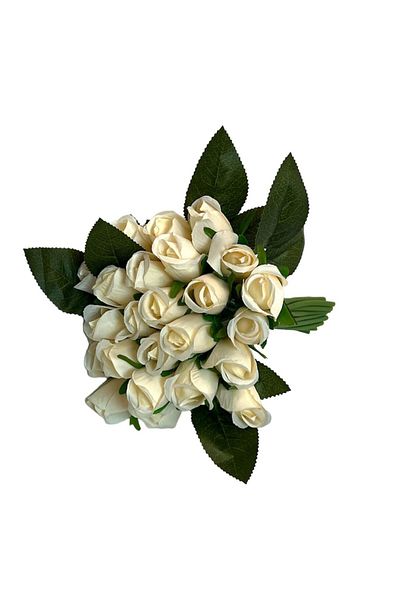 OEM Buchet de trandafiri, textil 24x20 cm, crem