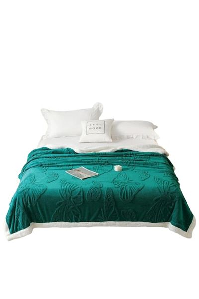 OEM Patura Imblanita, Cocolino, Fluturi 3D Elegant, 200x230cm, Verde Smarald