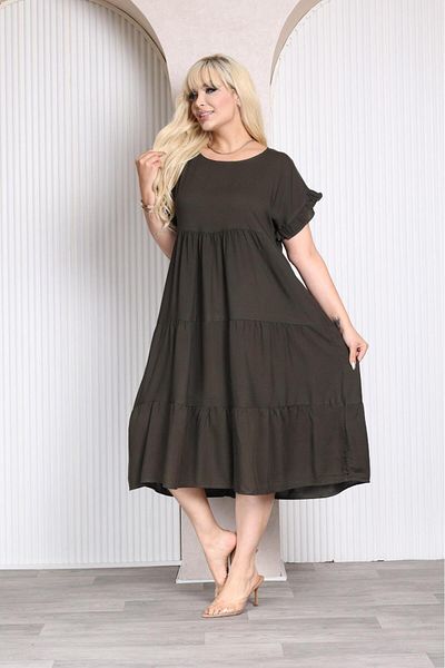 mervemoda Γυναικείο αμάνικο καλοκαιρινό φόρεμα μεγάλου μεγέθους