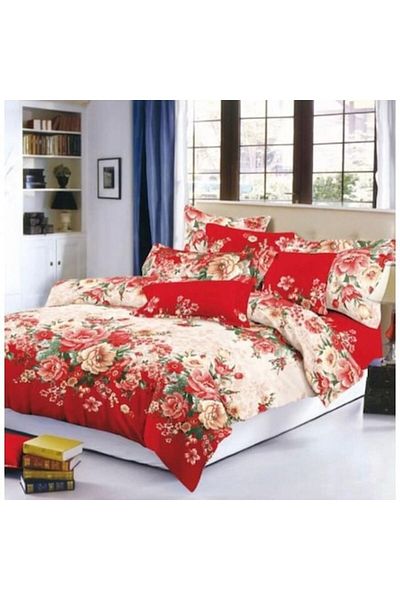 OEM Double bed linen, 6 pieces, 2 people, 245x250 cm, multicolor floral print