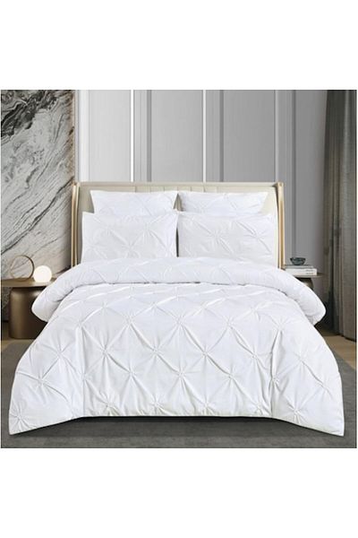 OEM Double Bed Linen, Embroidered Model, Finet, 6 Pieces, 180x200cm, White