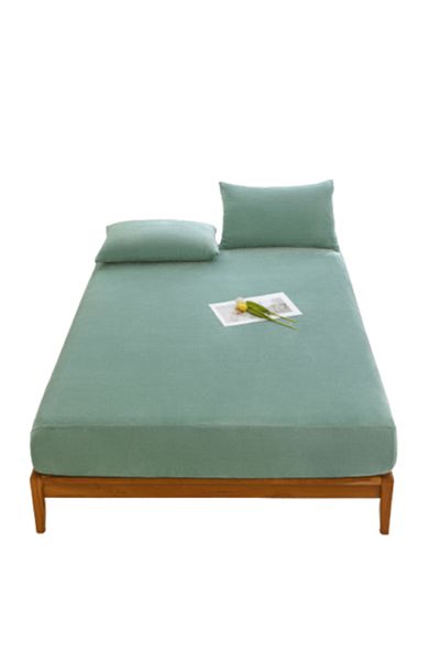 OEM Bed Sheet and 2 Pillowcases, Velvet, Uni, 3 Pieces, Double, 180x200cm, Duck Egg Green