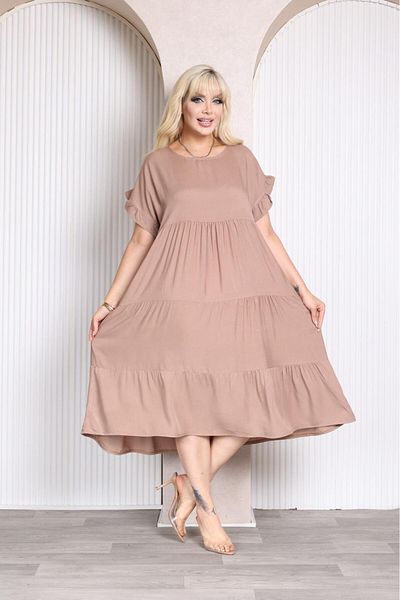 mervemoda Women's Large Size Sleeveless Summer Dress