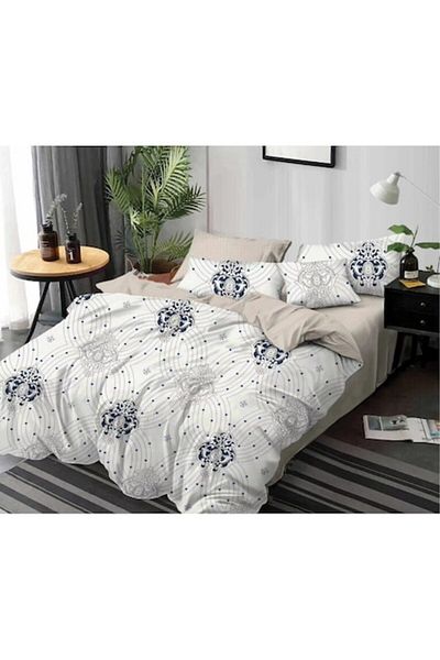 OEM Double bedding set, 6 pieces, 2 persons, 245x250 cm, beautiful print, multicolor