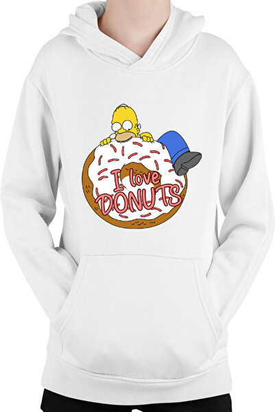 OEM Παιδικό Φούτερ με Κουκούλα The Simpsons Donut Love Homer Game Maggie
