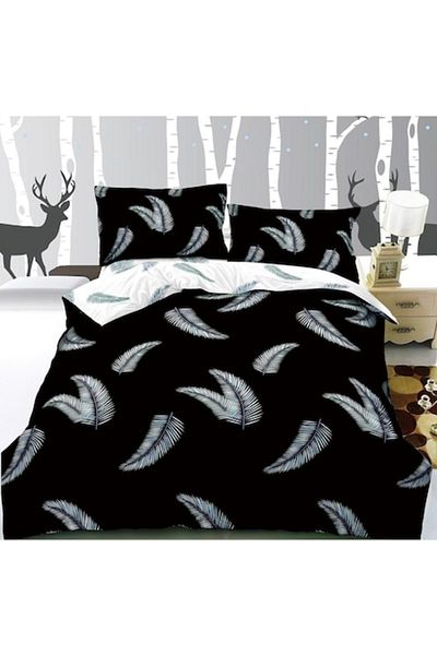 OEM Double Bed Linen with Elastic, 4 Pieces, 180x200cm, Finet Multicolor Print