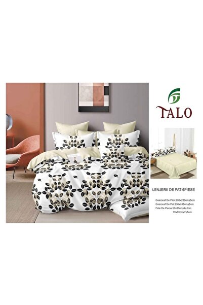 OEM Double bed linen set, reversible sheet, leaves, 6 pieces, 2 people, 230x245cm, Finet