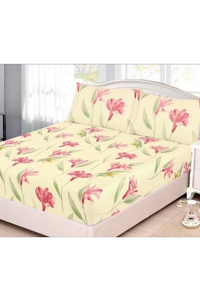 OEM Cearșaf de pat cu elastic, mărime unică, 2 bucăți, multicolor, 90x200 cm