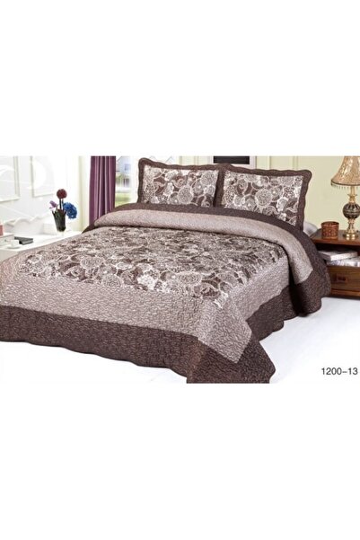 OEM Double Bedspread, Organza Silk, 3 Pieces, 230x250cm, Beige Shades