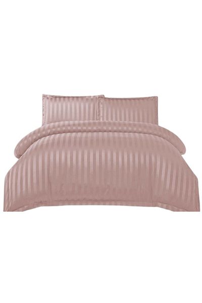 OEM Bed Linen Set, Elastic Sheet, Finet Damask Style, 4 Pieces, 180x200cm, Light Pink