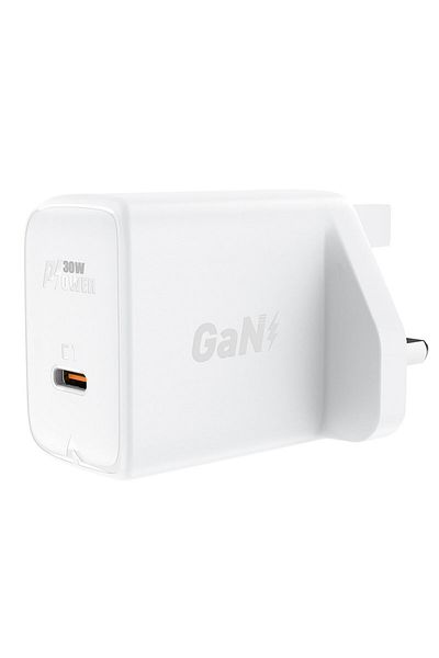 Acefast Încărcător GaN USB-C 30W Q3 3.0 AFC FCP cu priză UK, alb