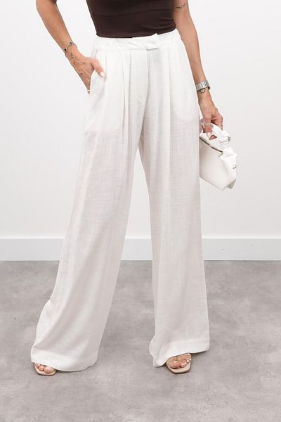 Suzi Linen Mixed Trousers with Elastic Waist 4S169