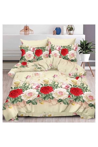 OEM Double Bed Linen, 6 Pieces, Finet, 3D Floral Pattern, 2 People, 240x250cm, Multicolor