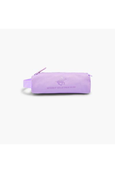Beverly Hills Polo Club BHPC Logo Print Pencil Pouch with Zip Closure