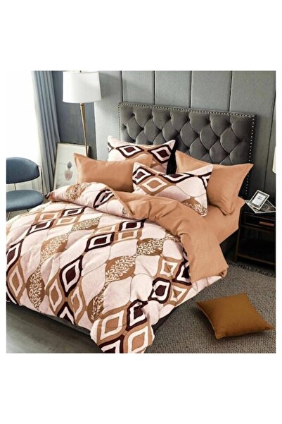 OEM Set de lenjerie de pat dublă, 6 piese, 2 persoane, 245x250 cm, multicolor...