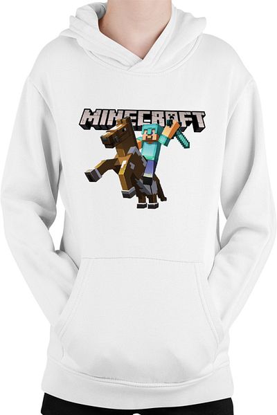 OEM Kids Hoodie Minecraft Logo Horse Diamond Armor Tools