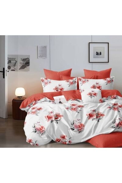 OEM Cearșaf de pat dublu, 6 piese, 2 persoane, 180x200 cm, imprimeu floral, m...