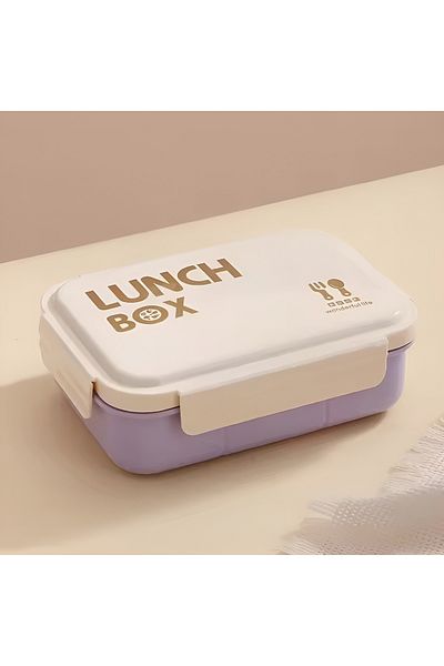 Mobcos Capacity 4 Compartment Tiffin Food Container Microwave Safe BpaFree Water Bottle and LunchBox Set