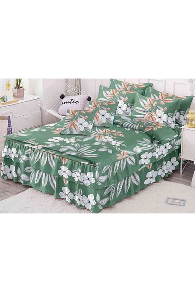 OEM Double bed linen, finet fabric, 6 pieces, 2 persons, floral print, M2, 200x230cm