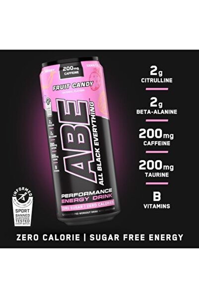 applied nutrition Abe Pre Workout Cans, Energy Performance Drink, Fruit Candy, Pack of 24 Pieces