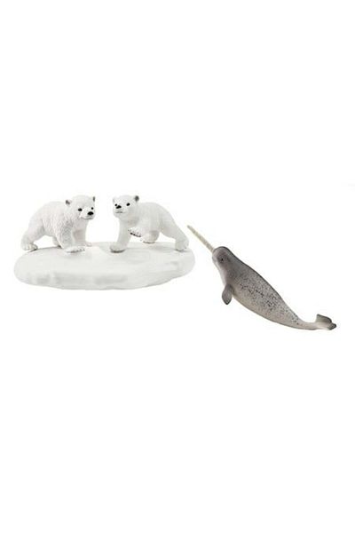 SCHLEICH figurine, Ice shelf with polar bears and narwhal
