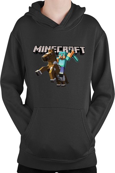 OEM Kids Hoodie Minecraft Logo Horse Diamond Armor Tools