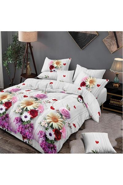 OEM Double Bed Linen, 6 Pieces, 2 People, 245x250 cm, Multicolor