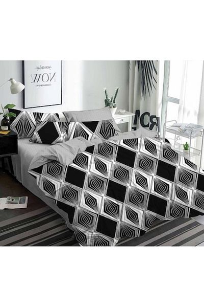 Pucioasa Double Bed Sheet Set, Pucioasa, Finet, 6 pieces, 2 persons, Abstract print M1